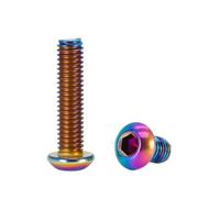 5pcs-10pcs M2.5 M3 M4 M5 M6 Titanium screw TA2 Rainbow colourful Round Button Head Hexagon Screw(M4X12 5pcs)
