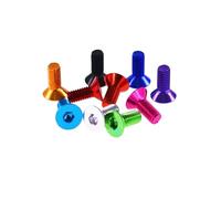 5PCS-10PCS M3 m4 m5 m6 M8*8/10/12/15/20/25/30 colourful aluminum hex hexagon countersunk head machine screw(Red,M6X16 10pc)