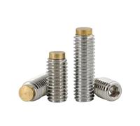 5pcs-10pcs M3 M4 M5 M6 M8 M10 Brass Tip Stainless Steel Dog Point Headness Grub Set Screw(M4x6 10pcs)