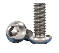 5pcs-10pcs titanium button head screw m2 .5 m3 m4 M5 M6 M8 ISO7380 TA2 hex socket round machine(40mm,M5 5pcs)