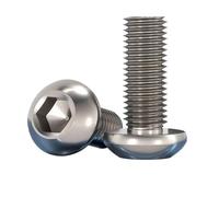 5pcs-10pcs Titanium Button Head Screw M2 M2.5 M3 M4 M5 M6 ISO7380 TA2 Titanium Hex Socket Round Head Machine Screw(40mm,M6 5pcs)