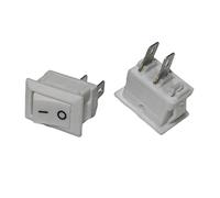 5PCS 10x15mm Small Rocker Switch Mini Boat 6A 125V 3A 250V 2Pin/3Pin ON OFF Snap Seesaw(White 2pin)