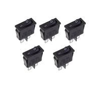 5Pcs 10x22mm KCD1-110 Black Super Thin Rocker Switch NO/OFF 2 Pin Small Instrument Power Switch 6A 250VAC /10A 125VAC(2D2P-Black)