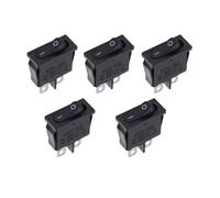 5Pcs 10x22mm KCD1-110 Black Super Thin Rocker Switch NO/OFF 2 Pin Small Instrument Power Switch 6A 250VAC /10A 125VAC(2D2P-Black)