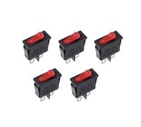 5Pcs 10x22mm KCD1-110 Black Super Thin Rocker Switch NO/OFF 2 Pin Small Instrument Power Switch 6A 250VAC /10A 125VAC(2D2P-Red)