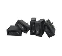 5Pcs 10x22mm KCD1-110 Black Super Thin Rocker Switch NO/OFF 2 Pin Small Instrument Power Switch(Black)