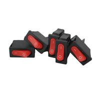 5Pcs 10x22mm KCD1-110 Black Super Thin Rocker Switch NO/OFF 2 Pin Small Instrument Power Switch(Red)