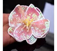 5pcs 11 * 12.5cm Handmade Beads Embroidery Flower Colorful Sequins Patch Cloth Decorated with DIY Auxiliary Material Large Repair Hole Applique