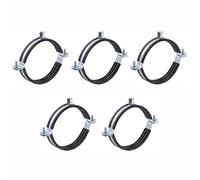 5Pcs 110mm/4.33in Split Ring Pipe Hangers, Rigid Pipe Strap Clamps Metal Shaft Tube Mount Clamp for Drainage Pipes Gas Lines Conduits Bathrooms Kitchens Basements