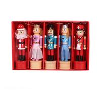 5pcs 12.5cm Ornament Wooden Walnuts Soldier Pendant Christmas Decor Ornaments Set