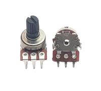 5PCS 121 Type Single 3-Pin B1K B10K B50K B1M Potentiometer B102 B103 B503 B105 Diameter 12MM Flower Shaft 10MM(50K Ohm)