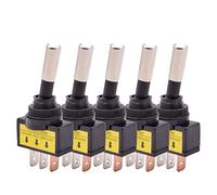 5pcs 12mm Auto Car Illuminated Toggle Switch ASW-15D SPST 2 Position 3pin ON Off 12V 24V DC LED (Color : 3, Size : 24V)(5,12V)