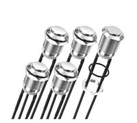 5PCS 12mm Momentary Push Button Switch 12V Waterproof Pushbutton Switch 2 Pin Pre-Wired for Automotive Car Marine Boat IDGTTLDF(Silver)