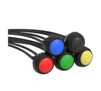 5PCS 12mm Momentary Push Button Switch On Off Mini Round Switch Waterproof PBS-33B 3A 125V AC with Pre-soldered Wire(Mix Color)