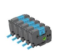 5PCS 12mm Satin Ribbon Tapes Compatible With TZe-RW34 In Red For PT-P300BT Printer(Black on Sky Blue)