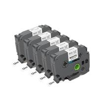 5PCS 12mm Satin Ribbon Tapes Compatible With TZe-RW34 In Red For PT-P300BT Printer(Black on White)