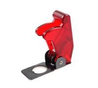 5PCS 12mm Waterproof and Anti-mis-touch Toggle Switch Cover Auto Car Boat Truck Illuminated Led Toggle Switch Flip Up Cover (Transparent Red)