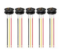 5pcs 12V 20A Round Rockers Switches with Build in LED, Yellow