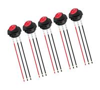 5pcs 12V 20A Round Switches With Build In LED Lights Simple Installs For Efficient Circuit Control In Vehicles & Boats Round Rocker Switches