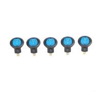 5Pcs 12V 20A SPST Round LED Lighted Rocker Switch for Car Marine Boat Auto