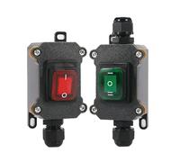 5Pcs 12V/24V/220V Inline Power Cord Marine Rocker Switch On Off Outdoor IP65 Junction Box 20A High Current Connetor(Single red 12-24V)