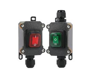 5Pcs 12V/24V/220V Inline Power Cord Marine Rocker Switch On Off Outdoor Waterproof IP65 Junction Box 20A High Current Connetor IDGTTLDF(Double red 220V,5 PCS)