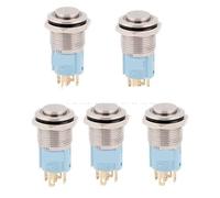 5Pcs 12V Red Green Yellow Blue White 16mm Momentary Push Button Switch