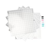5PCS 12x12in Adhesive Cutting Mat Kit with Grid Lines and 6PCS Pen Adapters for Air Maker, Medium Tack Self - Healing Craft Mat Set