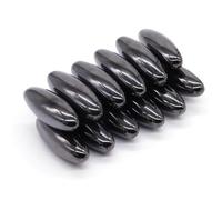 5pcs 14x40mm Black Lodestone Strong Magnetite Oval Shape Magnet Bead Health Care Loss Weight Massager Natural Crystal DIY for Jewelry