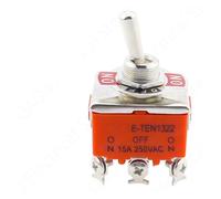 5pcs 15A 250V Toggle Switch E-TEN1322 1021 1122 1221 1321 Self locking SPST Rocker Switch 6pin on-off-on on-on Waterproof Cap IDGTTLDF(E-TEN1322)