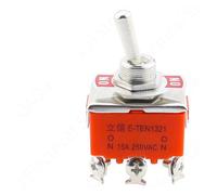 5pcs 15A 250V Toggle Switch E-TEN1322 1021 1122 1221 1321 Self locking SPST Rocker Switch 6pin on-off-on on-on Waterproof Cap IDGTTLDF(E-TEN1321)