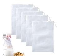 5Pcs 15cm x 20cm Aquarium Filter Media Bags Media Filter Bag Aquarium Fine 180 Micron Mesh Filter Bags Reusable For Fish Tank Activated Carbon Charcoal Bio Balls Filter Accessories White