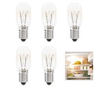 5Pcs 15W E14 Screw Salt Lamp Bulbs, 230V Mini Wax Warmer Light Bulbs, Light Bulb Warm White, Small Edison Screw SES Pygmy Bulb, Warm White 2700K Dimmable, T20 E14 for Fridge Oven Wax Burner Bulbs