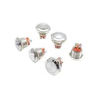 5pcs 16/19/22mm 1NC Momentary Reset Metal Push Button Switch IP65 High/Flat/Dome Head Screw Foot Doorbell EFDSVUHE(16mm Silver Contact,High Head NC)
