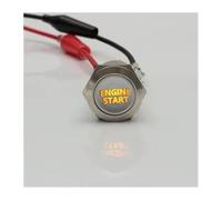 5pcs 16/19/22mm Latching Reset Flat Round Engine Start Symbol Text 12V Led Lighted 1NO 1NC Metal Push Button Switch EFDSVUHE(Yellow,RESET (MOMENTARY)_22MM_220V)