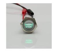 5pcs 16/19/22mm Latching Reset Flat Round Engine Start Symbol Text 12V Led Lighted 1NO 1NC Metal Push Button Switch EFDSVUHE(Green,LATCHING (FIXED)_22MM_3-6V)