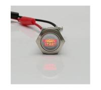 5pcs 16/19/22mm Latching Reset Flat Round Engine Start Symbol Text 12V Led Lighted 1NO 1NC Metal Push Button Switch EFDSVUHE(Red,RESET (MOMENTARY)_19MM_12-24V)