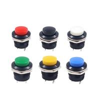 5PCS 16mm Momentary Push Button Switch R13-507 Momentary Round Switches 6A/125VAC 3A/250VAC BLACK RED GREEN WHITE BLUE YELLOW(70A,5PCS)