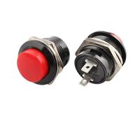 5PCS 16mm Momentary Push Button Switch R13-507 Momentary Round Switches 6A/125VAC 3A/250VAC BLACK RED GREEN BLUE YELLOW(Red,20PCS)