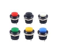 5PCS 16mm Momentary Push Button Switch R13-507 Reset Round Switches 6A/125VAC 3A/250VAC (Blue,20PCS)
