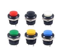5PCS 16mm Momentary Push Button Switch R13-507 Reset Round Switches 6A/125VAC 3A/250VAC (White,20PCS)