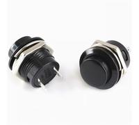 5pcs 16mm Momentary Push Button Switch R13-507 Self-Recovery Button 6A 125V 3A 250V(Black)