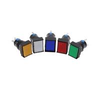 5Pcs 16mm Push Button Self-Reset Switch Rectangle LED Light Momentary Switch Push button switch DC12VDC24V AC110V AC220V 24X18MM IDGTTLDF(Green AC220V)