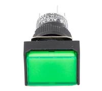 5pcs 16mm Rectangle Momentary push button switch lamp 5 pin(Green)