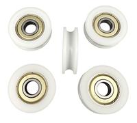 5pcs 17mm Round Groove Nylon Bearing Pulley Wheels Roller for 3mm Rope w/ 695ZZ Bearing