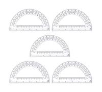 5PCS 180 Degrees Protractors Clear Protractor Angles Measurement Tool for Students Teacher Measuring Drawing Project Portable Protractor