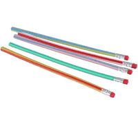 5PCS 18cm Colorful Stripe Bendy Bendable Flexible Pen Pencils for s Durable and Useful as shown