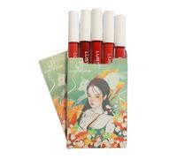 5pcs/1box Retro Chinese Style Lip Glaze Set Not Easy To Fade Matte Velvet Lipstick Complexion Plain Makeup For women Students
