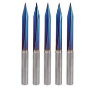 5pcs 2 Flutes V Tip Engraving Bit, Tungsten Steel End Mill Cutter with 4mm Shank, Straight Carving Tool for Wood Aluminum Acrylic, Precision Milling Router Bit Set