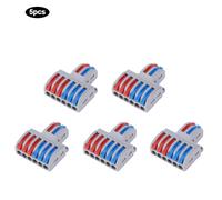 5pcs 2 in 6 out Reusable Spring Lever Terminal
